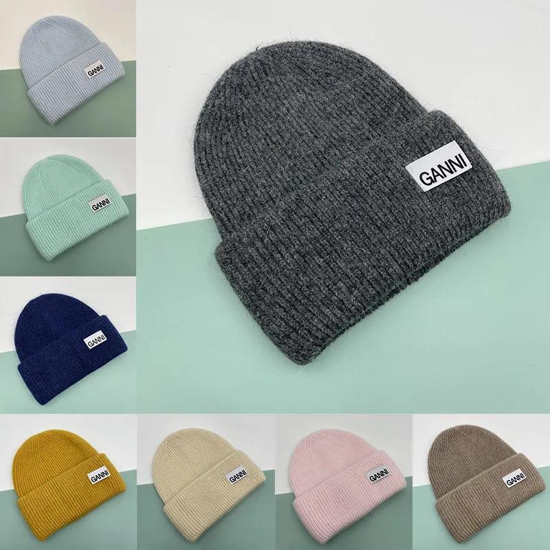 여성용 부드러운 니트 모자, 단색 두꺼운 비니 모자, 2023 가을 모자, 패션 브랜드, 야외 방풍 따뜻한 겨울 모자